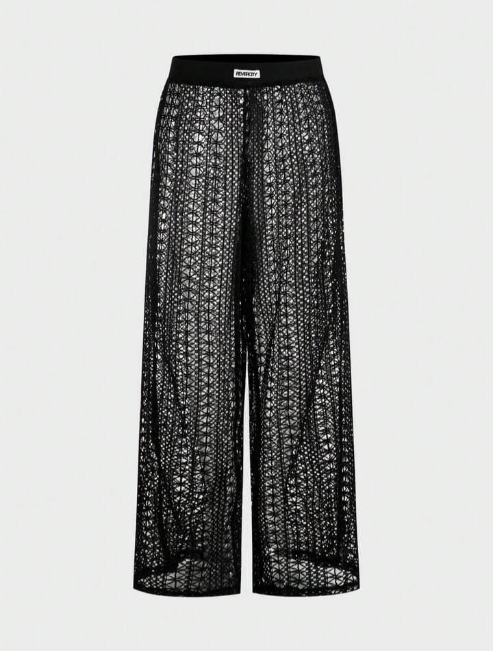 FeverCity Men's Solid Color Hollow Out Fashionable Pants